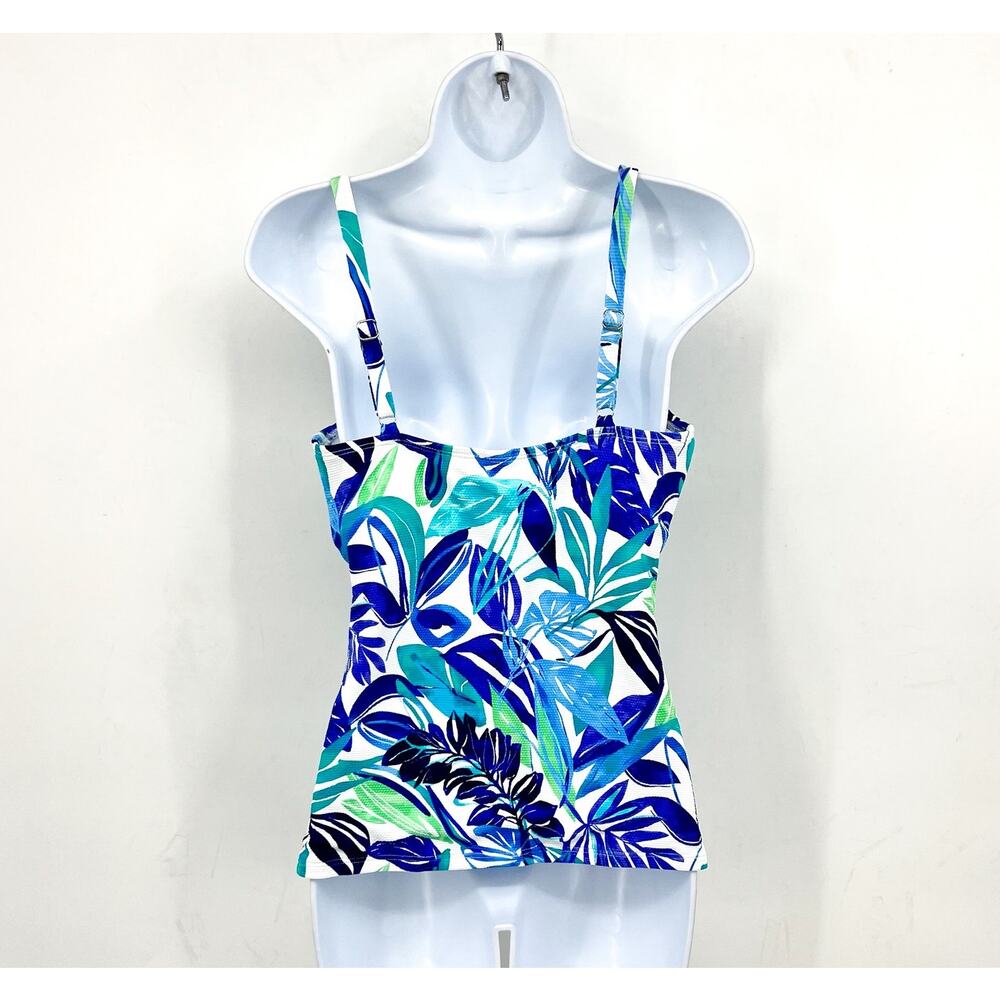 TOMMY BAHAMA Marina Underwire Tankini Medium Beach Glass Blue Island Cays NWT - Picture 7 of 13